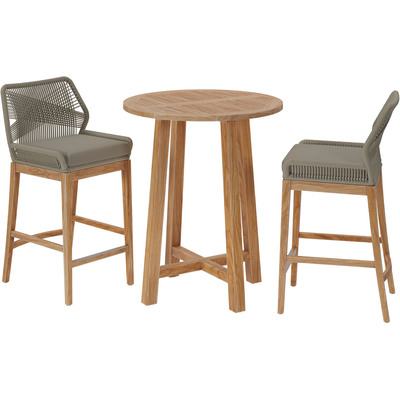 Modway Furniture Wellspring 3-Piece Outdoor Patio Teak Wood Bar Set by Modway, 889654178095, EEI-7163