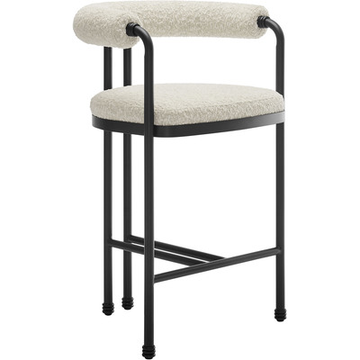 Modway Furniture Turin Curved Back Boucle and Metal Counter Stool by Modway, 889654180791, EEI-7226