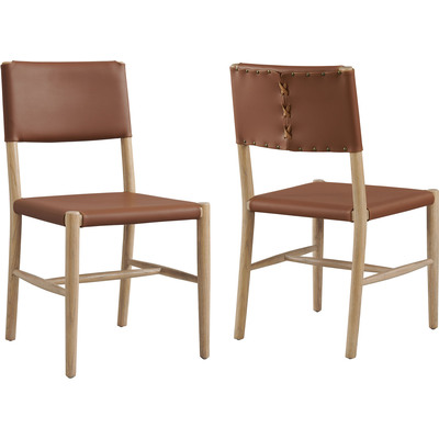 Modway Furniture Dover Wood Vegan Leather Dining Side Chairs Set of 2 by Modway, 889654180579, EEI-7240
