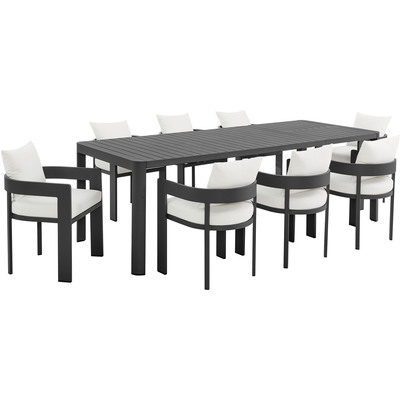 Modway Furniture Tahoe 9-Piece Outdoor Patio Aluminum Dining Set With Extendable Table by Modway, 889654181880, EEI-7295