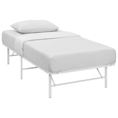 Modway Furniture MOD-5427-WHI Horizon Twin Stainless Steel Bed Frame In White