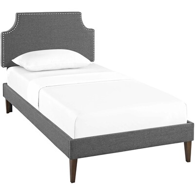 Modway Furniture Laura Fabric Twin Platform Bed with Squared Tapered Legs by Modway, 889654079811, MOD-5596