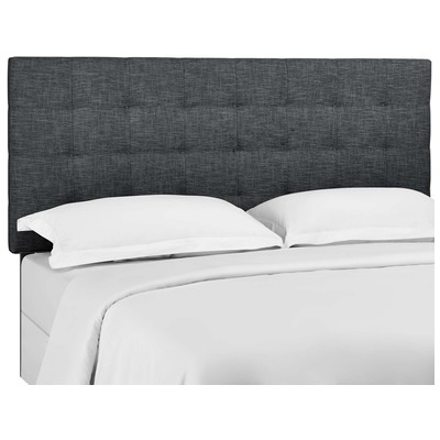 Modway Furniture Paisley Tufted Twin Upholstered Linen Fabric Headboard In Gray MOD-5846-GRY