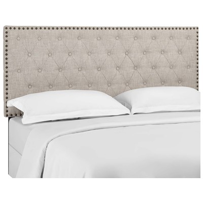Modway Furniture Helena Tufted Twin Upholstered Linen Fabric Headboard In Beige MOD-5858-BEI