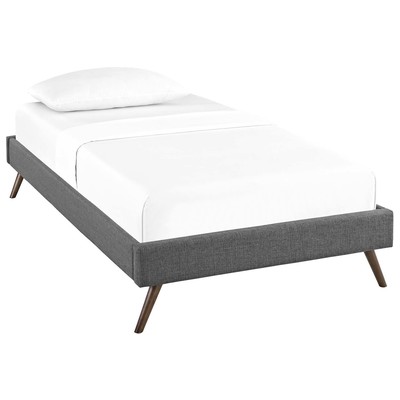 Modway Furniture MOD-5887-GRY Loryn Twin Bed Frame With Round Splayed Legs