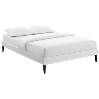 Modway Furniture Beds, White,snow, Upholstered,Wood and Upholstered,Wood, Platform, Queen, Beds, 889654100027, MOD-5898-WHI
