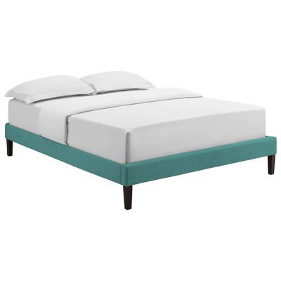 Modway Furniture Tessie Queen Fabric Bed Frame With Squared Tapered Legs In Teal MOD-5899-TEA