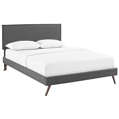 Modway Furniture Beds, Gray,Grey, Upholstered,Wood and Upholstered,Wood, Platform, Queen, Beds, 889654118688, MOD-5904-GRY