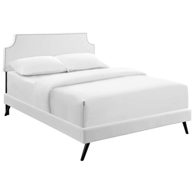 Modway Furniture MOD-5944-WHI Corene Full Platform Bed With Round Splayed Legs