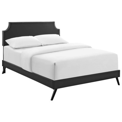 Modway Furniture MOD-5946-BLK Corene Queen Platform Bed With Round Splayed Legs