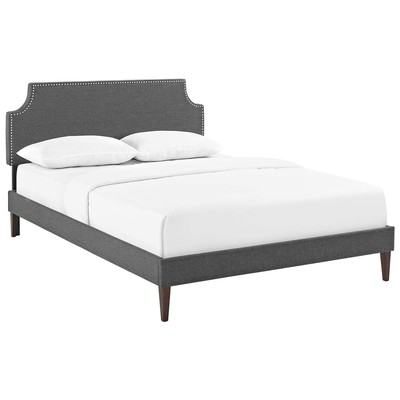 Modway Furniture MOD-5957-GRY Corene King Platform Bed With Squared Tapered Legs
