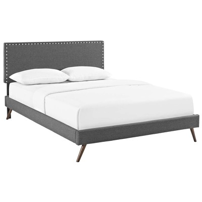 Modway Furniture Beds, Gray,Grey, Upholstered,Wood and Upholstered,Wood, Platform, Queen, Beds, 889654122074, MOD-5963-GRY