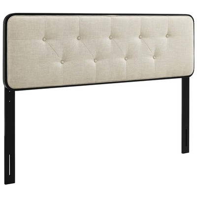 Modway Furniture Collins Tufted Full Fabric and Wood Headboard MOD-6233-BLK-BEI