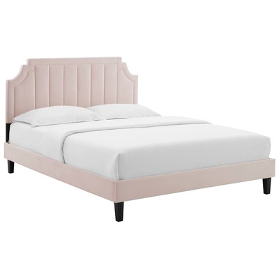 Modway Furniture Sienna Performance Velvet Full Platform Bed MOD-6914-PNK