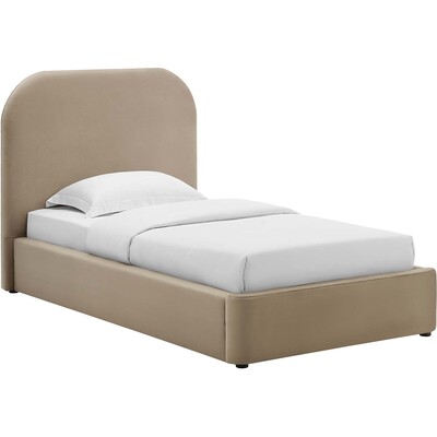Modway Furniture Keynote Performance Velvet Curved Twin Platform Bed by Modway, 889654292999, MOD-7137