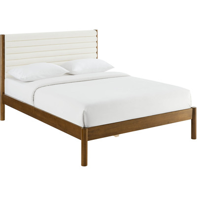 Modway Furniture Olea Channel Tufted Boucle Solid Wood Queen Platform Bed by Modway, 889654298090, MOD-7198