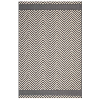 Modway Furniture R-1141B-58 Optica Chevron With End Borders 5x8 Indoor And Outdoor Area Rug