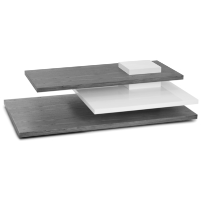 Oggetti Planar Cocktail Table, White/grey Wood 02-PLNR CT/WG