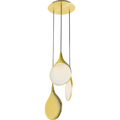 Oggetti NOVE CERAMICA, STILLABUNT 3 PORT CHANDELIER, GOLD WHITE, 43-ST7503G/SN