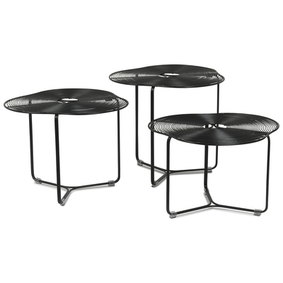 Oggetti A Cote Coffee Table, Set/3, Black 49-COTE/3/BLK