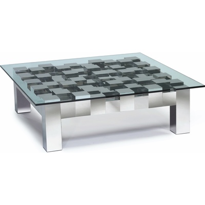 Oggetti Flash Cocktail Table, SQ, w/Glass, 91-FLSH CT/GLS