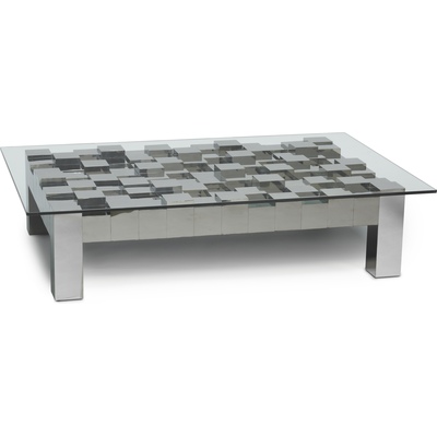 Oggetti Flash Cocktail Table Base Rect, w/Glass, 91-FLSH RCT/GLS
