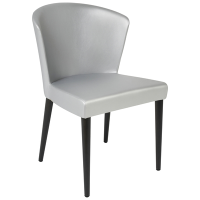 Oggetti Este Arm Chair, Silver Upholstery, Wenge Finish 54-EST AC/SL/W