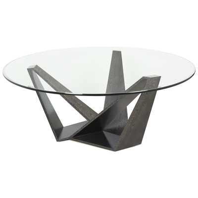 Oggetti V Dining Table Base Veneered In Silkwood Grey. No Glass. 83-V DT