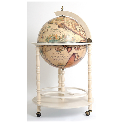 Old Modern Handicrafts Globe Drink Cabinet 17 3/4 Inches - White NG002