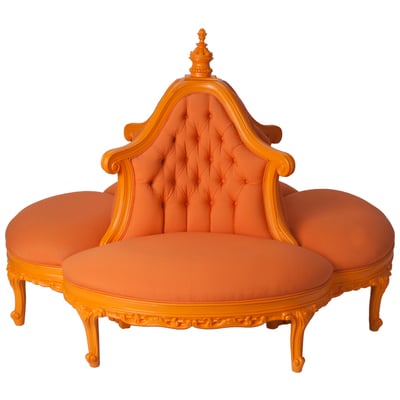Polart Designs Baroque-Inspired, Eclectic Modern Furniture 665CJ Round Tufted Sofa