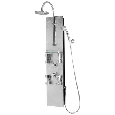 Pulse Showerspas Vaquero Showerspa Hammered Nickel Shower Panel 1027