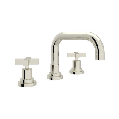 Rohl Lombardia U-spout Widespread Lavatory Faucet In Polished Nickel A2218XMPN-2