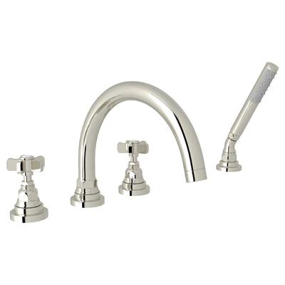 Rohl San Giovanni 5-hole Deck Mount Tub Filler In Polished Nickel A2314XPN