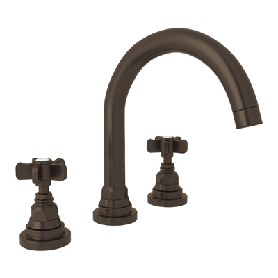 Rohl San Giovanni C-spout Widespread Lavatory Faucet In Tuscan Brass A2328XTCB-2