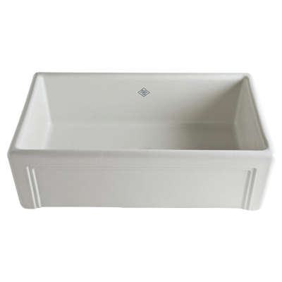 Rohl Shaws Originial Egerton Casement Edge Front Single Bowl Apron Front Fireclay Kitchen Sink In Parchment RC3017PCT