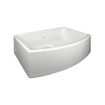 Rohl Shaws Classic Waterside Single Bowl Bowed Apron Front Fireclay Kitchen Sink In Parchment RC3021PCT
