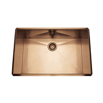 Rohl Single Bowl Stainless Steel Kitchen Sink In Stainless Copper RSS3018SC