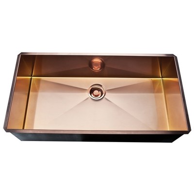 Rohl Single Bowl Stainless Steel Kitchen Sink In Stainless Copper RSS3618SC