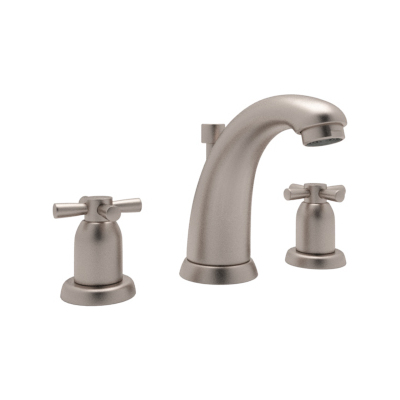 Rohl Perrin & Rowe® Holborn High Neck Widespread Lavatory Faucet In Satin Nickel U.3861X-STN-2