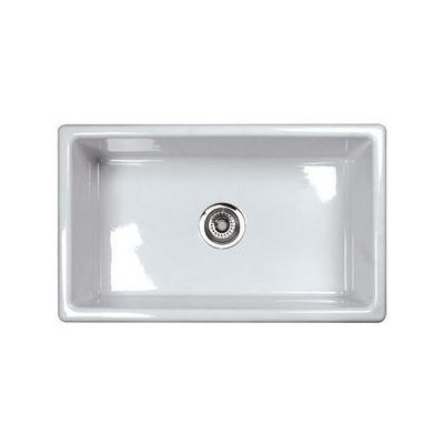 Rohl Shaws Classic Shaker Modern Single Bowl Undermount Fireclay Kitchen Sink In White UM3018WH