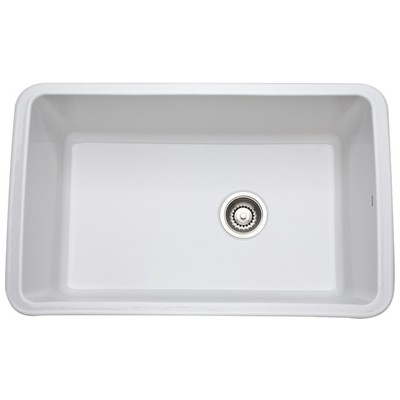 Rohl Allia Fireclay Single Bowl Undermount Kitchen Sink In White (00) 6307-00