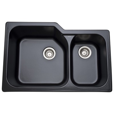 Rohl Double Bowl Sinks, black ebony, Colors,White,Black,Blue,Gray, Undermount, Complete Vanity Sets, Traditional, ROHL FRCLY KITC SINKS, KITCHEN SINKS, 824438226661, 6337-63,Greather than 35 Long,15 - 19.99 Wide