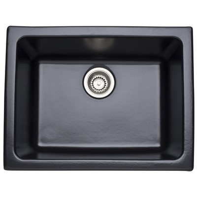 Rohl Allia Fireclay Single Bowl Undermount Kitchen Or Laundry Sink In Matte Black (63) 6347-63