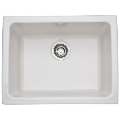 Rohl Allia Fireclay Single Bowl Undermount Kitchen Or Laundry Sink In Pergame (68) (biscuit) 6347-68