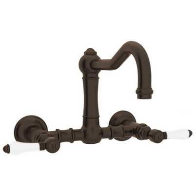 Rohl Country Kitchen Acqui Wall Mount Column Spout Bridge Kitchen Faucet In Tuscan Brass A1456LPTCB-2