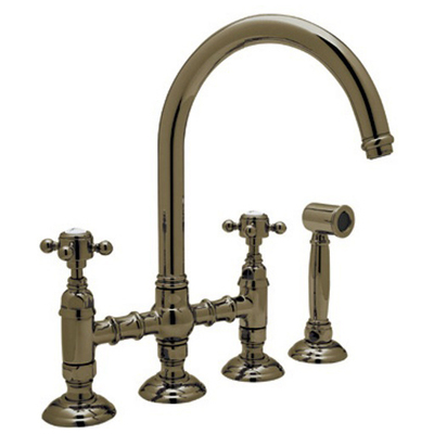 Rohl Kitchen Faucets, Deck Mount,Kitchen, Brass,TUSCAN BRASS, Complete Vanity Sets, Tuscan Brass, Traditional, ROHL KITC FCT & TRIM, Kitchen Faucet, 824438227842, A1461XMWSTCB-2