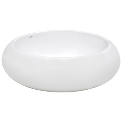 Ruvati 18 inch Round Bathroom Vessel Sink White Above Vanity Counter Circular Porcelain Ceramic - RVB0318
