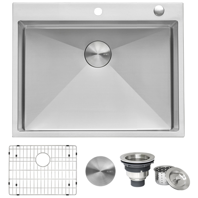 Ruvati 28-inch Drop-in Tight Radius Topmount 16 Gauge Stainless Steel Kitchen Sink Single Bowl - RVH8008