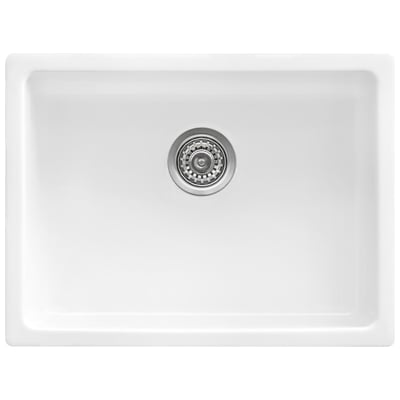 Ruvati Single Bowl Sinks, Whitesnow, Drop-In,Undermount, Single, White,Arctic White, Fireclay, Undermount, Kitchen Sink, 850003787886, RVL2420WH,Less than 19 in Long,20 - 25 in Wide