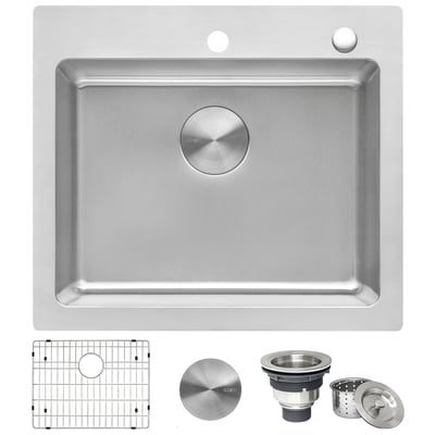 Ruvati 23 x 20 inch Drop-in Topmount Kitchen Sink 16 Gauge Stainless Steel Single Bowl - RVM5923